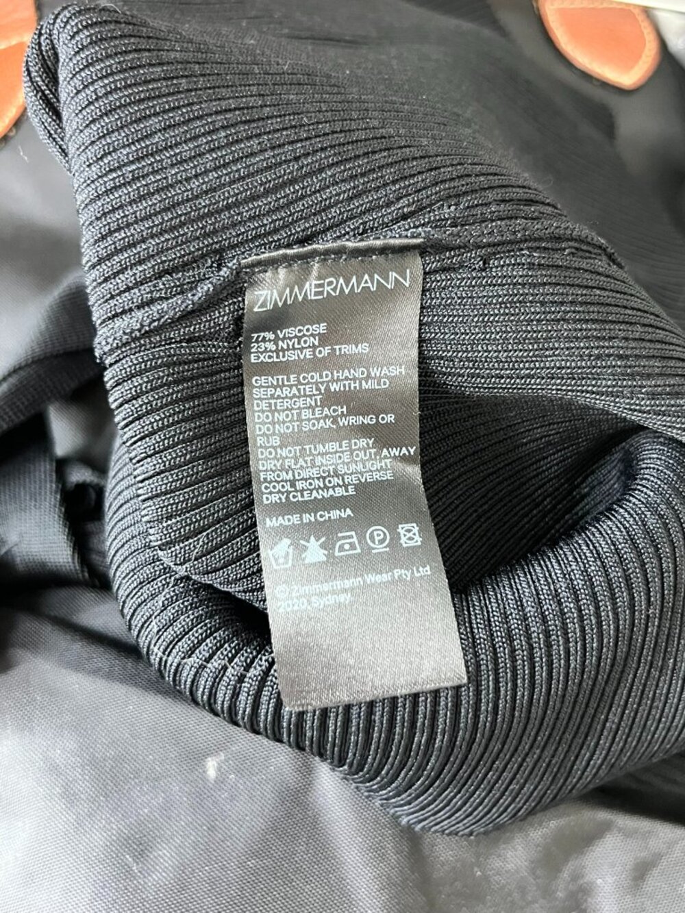 ZIMMERMANN Lulu' Tie Shoulder Strap Square Neck Tank Top Ribbed In Black - Picture 8 of 10